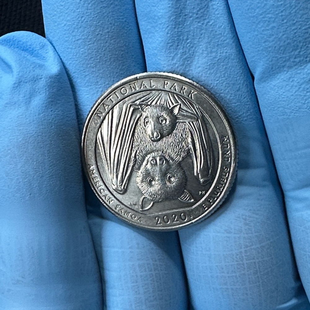 2020 National Park Silver Coin. Bat face